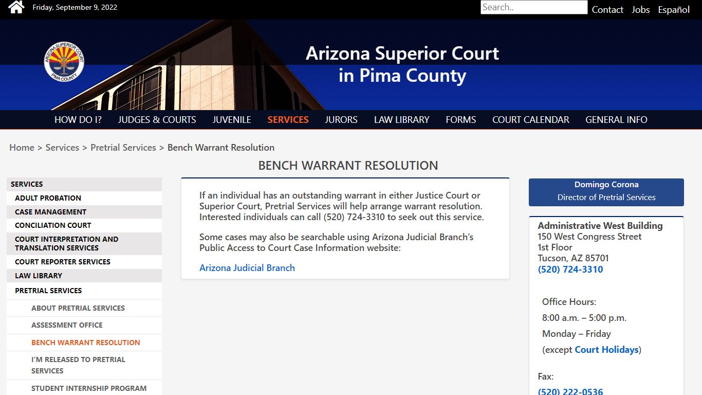 Bench Warrant Resolution - Pima County, Arizona